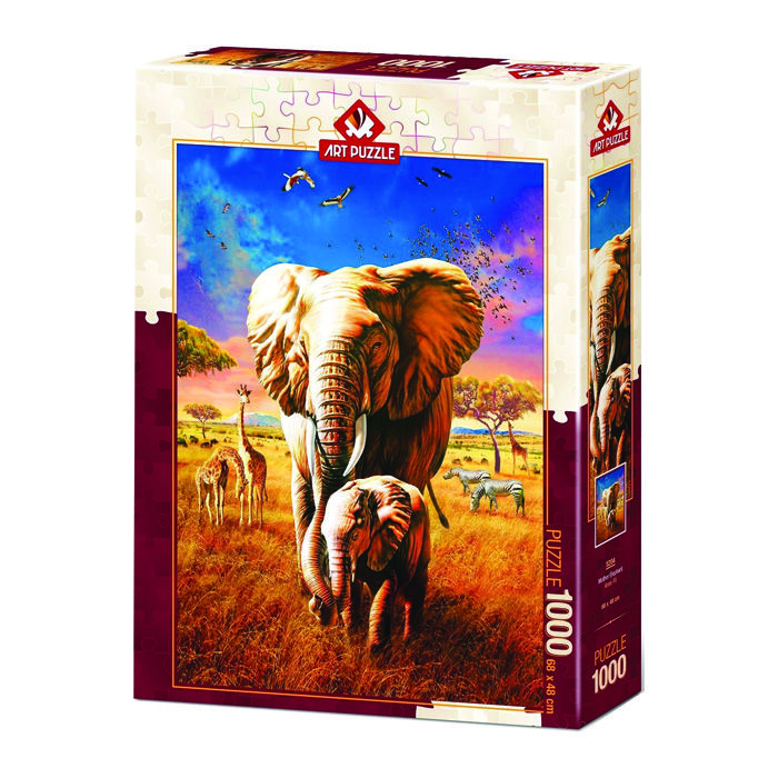 پازل 1000 تکه آرت پازل مدل mother elephant كد 5204